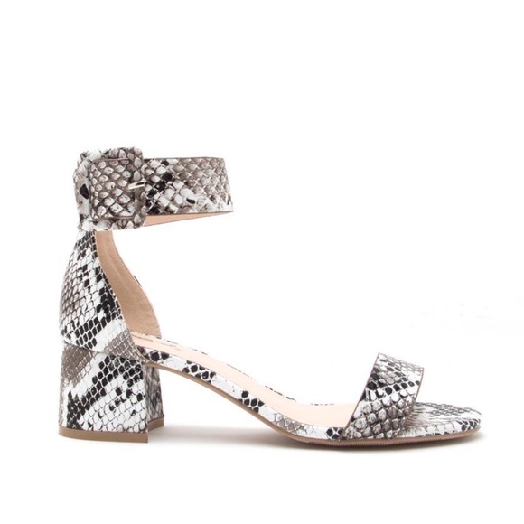 R E L I S T E D  SIZES 7.5 & 9  Snake-Skin Heeled Sandals - Picture 3 of 4